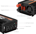 POTEK 750W Car Power Inverter DC 12 V to AC 110V Dual AC Charging Ports / 2A USB Ports for Laptop, Smart Phone