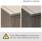 AJP Distributors 180 Gallon Outdoor Storage Box, Rain Waterproof Resin Deck Box, Lockable Large Storage Container for Patio Furniture, Cushions, Garden Tools, Sports Equipment and Pool Supplies Taupe