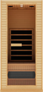 Infrared Sauna for Home, 1 Person Full Spectrum Infrared Sauna, Indoor Dry Roomy Sauna with Rapid Heating 4 Carbon Panels&1 Carbon Tube, 7 Color Therapy Lights, 110V
