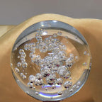 Crystal Ball Glass Globe Decor - Crystal Sphere with Stand & Gift Box, Clear Decorative Crystal Globe, 3D Crystal Ball for Home Decor Photography, Gazing Divination Fengshui Meditation, 4 inch/100mm