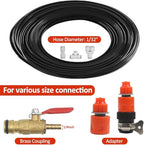 Water Fed Pole Kit,30ft Length Window Cleaning Poles,Water Fed Brush,Aluminum Outdoor Window Cleaner,Extendable Telescopic Pole Water Fed Brush Spray Washer for Window Glass/Solar Panel