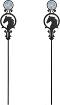 Touch of Class Pathways Reflective Driveway Marker Stake Set of Two for Outdoor Use | Horse Silhouette Design | Personalized Tall Reflector Set of 2 | Black Durable Finish
