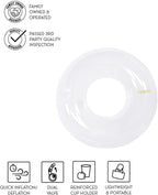 FUNBOY Giant Super Clear Inftlatable Ring Tube Float, 48" Transparent Oversized Design with Cup Holder