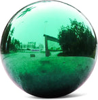 Stainless Steel Gazing Ball,10inch Green Gazing Globe