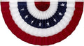 Made in America by Old Glory Bunting. American Pleated Fan Flag Bunting. 1 x 2 ft Stars & Sewn Stripes USA Indoor/Outdoor Cotton Bunting Banner. Perfect for July 4th and America 250 events.