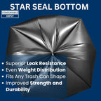 55 Gal Trash Bags | 150 Count | 36" X 60" Black Extra-Large Garbage Bags for Big Jobs