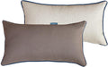 Rectangle Outdoor Lumbar Pillows, 10x18 inches Waterproof Patio Pillows, Decorative Waist Pillows for Outdoor Furnitures, Set of 2, (Brown and Beige)