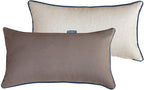 Rectangle Outdoor Lumbar Pillows, 10x18 inches Waterproof Patio Pillows, Decorative Waist Pillows for Outdoor Furnitures, Set of 2, (Brown and Beige)