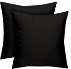 RSH DECOR: Square Throw Pillows Set of 2 | 20” x 20” | All-Weather Spun Fabric | Water and Fade-Resistant | Outdoor Accent Pillows for Patio Furniture | Black