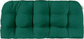 RSH DECOR: Sunbrella Tufted Wicker Loveseat Cushion | 44" x 22" | Outdoor Settee Cushion for Patio Furniture | Crafted with Sunbrella Performance Fabric| Canvas Forest Green