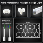 Modern Hexagon Led Garage Light: 720W 86400 Lumens, 6500K for Garage, Basement, Warehouse, Auto Beauty Shop, Car Detailing Shop
