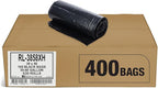Aluf Plastics 55 Gallon Trash Can Liners (400 Count) - 38" x 58" - Thick 1.5 MIL Equivalent Black Trash Bags for Bathroom, Kitchen, Office, Industrial, Commercial, Recycling and More