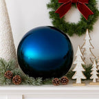 Lulu Decor, 12 Stainless Steel Gazing Ball, Shiny Garden Decoration (Blue)