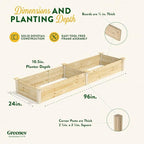 Greenes Fence Original Pine Raised Garden Bed, 2' x 8' x 10.5" - Made in USA with American Pine