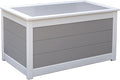 DutchCrafters Poly Waterproof Outdoor Deck Box 200-Gallon Large Deck Box Weatherproof Storage for Pool Decor, Porch Packages, Pool Towel Holder, Holds Up To 10 Cushions (Gray & White)