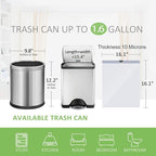 Teivio 1.6 Gallon 120 Counts Strong Drawstring Trash Bags Garbage Bags, Medium Kitchen Trash Can Bathroom Bin Liners, Plastic Trash Bags for Home Office Kitche, White