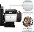 Anbull 2.5HP Swimming Pool Pump, 1850W In/Above Ground Pool Pump with 59.05'' Electric Cord, High Efficiency and Low Noise, Apply to Water Circulation in Filtration System (110-120V/60HZ)