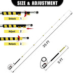 JANZ 25 FT Pressure Washer Telescoping Wand with Power Washer Extension Wands, Brush Head, Gutter Cleaner, 7 Spray Nozzle Tips, 2 Hose Adapters and Support Belt