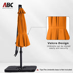 ABCCANOPY 10FT Cantilever Umbrella Offset Hanging Patio Umbrella with Base Stand Rotate and Tilt，Suitable for Garden, Lawn, Backyard(Orange)