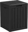 DRATO Deck Boxes, 28 Gallon Outdoor Storage Box for Patio Cushion, Garden Tools, Waterproof and UV Resistant, Lockable Black
