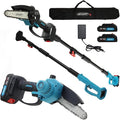 6 Inch Electric Pole Saw for Tree Trimming, 2-in-1 Cordless Mini Chainsaw for Garden Yard Wood Cutting Lightweight with Dual Batteries for Women