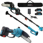 6 Inch Electric Pole Saw for Tree Trimming, 2-in-1 Cordless Mini Chainsaw for Garden Yard Wood Cutting Lightweight with Dual Batteries for Women