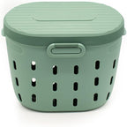 Vego Garden In-Ground Worm Composter Outdoor Farm Compost Bin 7 Gallons BPA-Free Composting System for Raised Garden Beds Sage Green, Twin Pack