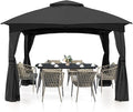 MASTERCANOPY Outdoor Patio Gazebo for Garden with Upgrade Steel Frame and Netting Walls (10x12,Gray)