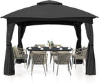 MASTERCANOPY Outdoor Patio Gazebo for Garden with Upgrade Steel Frame and Netting Walls (10x12,Gray)