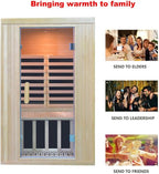 Home Infrared Sauna 2 Person Sauna Wooden Canadian Hemlock 1650W Low Emf Graphene Carbon Plate Heater Indoor Saunas Spa 41.7 * 32 * 66 inches