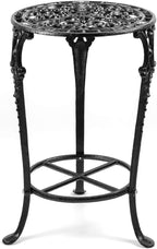 MDLUU Plant Stand 18.8 Inches Tall, Cast Iron Potted Plant Stand, 2-Tier Metal Planter Stand, Flower Pot Stand for Living Room, Bedroom, Kitchen Decor (Black)