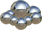 8pcs 2.4-6in Mirror Garden Spheres, Seamless Silver Stainless Steel, Props for Photography, Colorful Home Addition