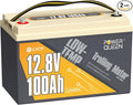 Power Queen 12V 100Ah LiFePO4 Battery Low-temp Protection Group 31, Deep Cycle Lithium Battery with 100A BMS, 1280Wh Energy, Up to 15000 Cycles for Trolling Motor Marine RV Solar (12V 100Ah, 2)