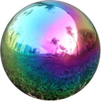 USHome Rainbow Home Garden Gazing Globe Mirror Balls, Polished Stainless Steel Shiny Sphere, Ideal As a Housewarming Gift (12 Inch)