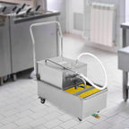 Mobile Fryer Filter Machine, 550W 110V 55L/14.53 Gal Commercial Oil Filler Cart Truck Separator Stainless Steel Cooking Oil Filtration System with 32L/8.45/Gal/min Pump for Supermarket Restaurant