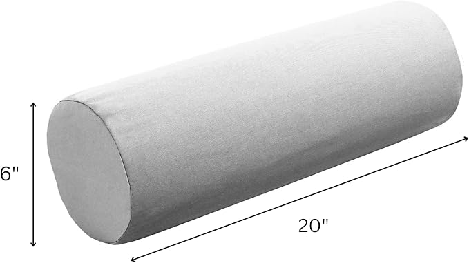 Cushion Source 20" x 6" Sunbrella Bolster Pillow, Indoor/Outdoor Decorative Support Pillow, Fade and Water Resistant, Sunbrella Sand