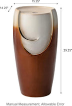 Glitzhome 29.25" H Oversized Ceramic Vase Outdoor Water Fountain, Tall Sand Beige Brown Glaze Patio Garden Water Fountain with LED Light and Submersible Pump for Garden Patio Balcony Yard Art Decor