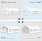 GREEN PARTY 16x32FT Party Tent Heavy Duty, Large Wedding Event Shelters with 4 Carry Bags & Removable Sidewalls, Outdoor Canopy Gazebo Commercial Tents for Parties Carport Garden Patio