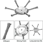 Steel Wire Grass Trimmer Head, 6 Inches Universal Steel Wire Weed Trimmer Head, String Trimmer Replacement Head for Electric Battery Powered Cordless String Trimmer-0.22 inch Hole (1, Silver)