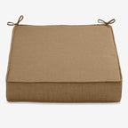 BrylaneHome Extra-Thick Seat Cushion - 23”L x 22”W x 5.5”H - Patio & Outdoor - Water, Stain & Fade Resistant - Khaki