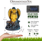 OrnamentallyYou Spring & Summer-Themed Garden Statues – Adorable Outdoor Decor for Lawn, Patio & Porch (Guardian Angel Reading Book Garden Statue, 10" Solar Powered Angelic Outdoor Figurine)