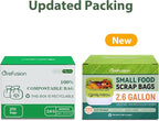 GreFusion Compostable Trash Bags, Small 2.6 Gallon, 270 Count, 0.72 Mils Thick, Eco Friendly, ASTM D6400 & BPI Certified, Composts Food Scraps, No Leaks