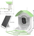 Bird Feeder with Camera,Smart AI Birds Breed Recognition,Birds Motion Detection with Real-Time Notice,Auto Capture Bird Watching WiFi Camera,Solar-Powered Outdoor Charging Bird House,Ideal Gifts,Green