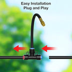 Mixc 50Ft 1/4" Drip Irrigation System,Garden Irrigation Kit with 12pcs Adjustable Copper Nozzles,Automatic Watering System for Outdoor,Raised Bed,Potted Plant,Lawn,Greenhouse Accessories for Yard