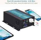 Reliable RBP-500S-LED 500w Pure Sine Wave Solar Power Inverter 12v 120v 60hz(Black)
