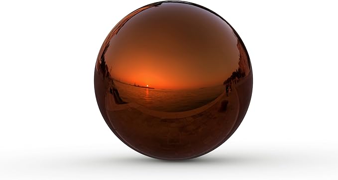 Lulu Decor, Dark Copper Stainless Steel Gazing Mirror Ball Size 12 with Stand