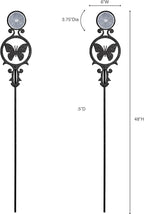 Touch of Class Pathways Reflective Driveway Marker Stake Set of Two for Outdoor Use | Butterfly Emblem Design | Personalized Tall Reflector Set of 2 | Black Durable Finish