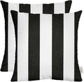 RSH DECOR: Sunbrella Square Throw Pillows Set of 2 | 24" x 24" | Water and Fade-Resistant Performance Fabric | Outdoor Pillow Covers with Down-Alternative Inserts | Cabana Classic