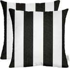 RSH DECOR: Sunbrella Square Throw Pillows Set of 2 | 24" x 24" | Water and Fade-Resistant Performance Fabric | Outdoor Pillow Covers with Down-Alternative Inserts | Cabana Classic