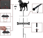 BAYN Solar Labrador Silhouette Dog Breed Welcome Sign with a Lantern Outdoor Decorative Garden Stakes for Yard, Lawn, Patio, Pathway